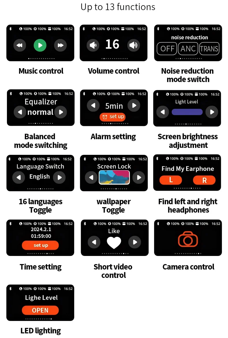 A9-PRO Smart Touch Screen Earbuds